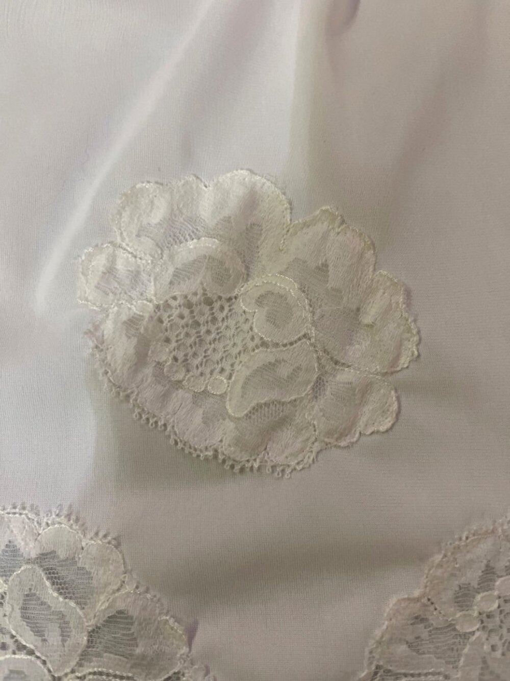Vintage Lorraine Perfect Fit Skirt Half Slip Womens L Cream Lace Used - Picture 10 of 12